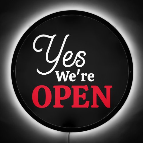 Yes Were Open  Custom Made Business Shop LED Sign