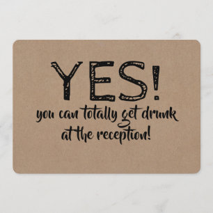 Yes You Can Get Drunk Funny BRIDESMAID CARD
