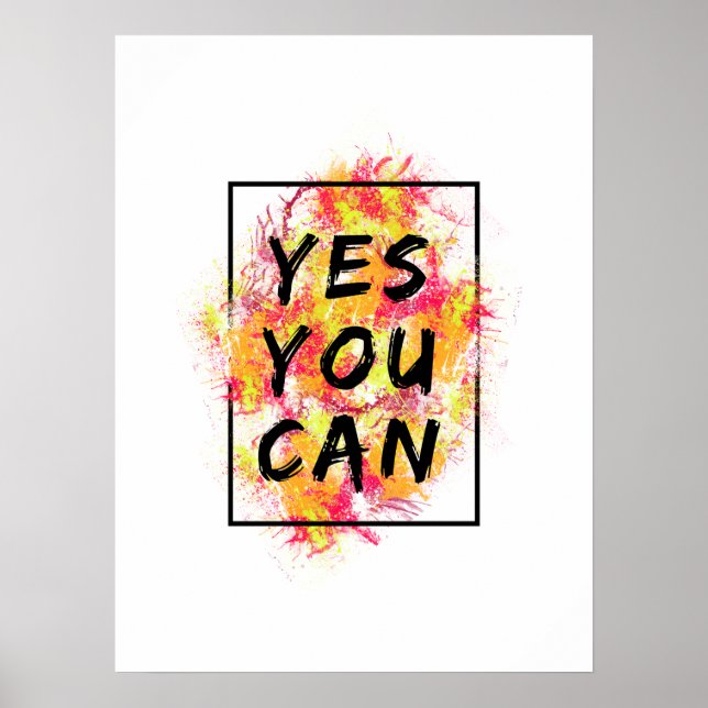 Yes You Can - Motivational Quote Poster (Front)