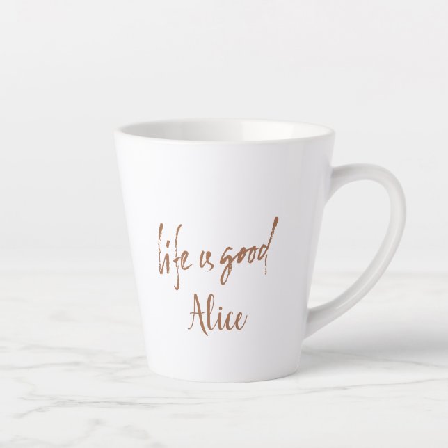 YES YOU CAN Motivational Sticker for Positivity Latte Mug (Right)