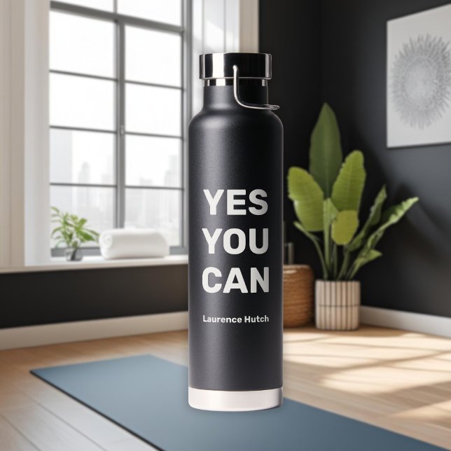 Yes You Can | Personalized Name Workout Gym  Water Bottle (Creator Uploaded)
