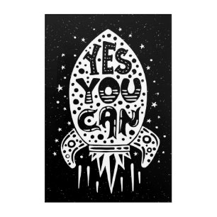 Yes You Can Rocketship Acrylic Print