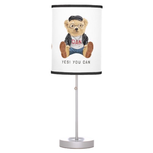 Yes you can slogan with cute bear toy table lamp