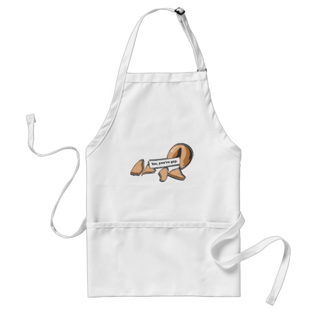YES, YOU'RE GAY FORTUNE COOKIE ADULT APRON (Front)