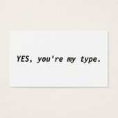 YES, you're my type (Front)