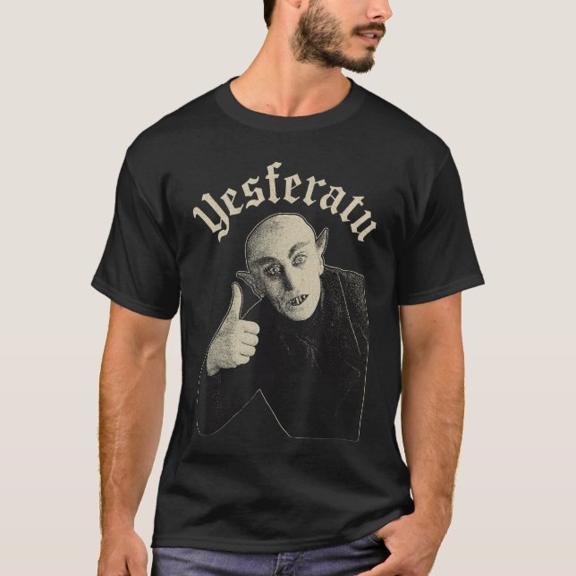 Yesferatu Funny Vampire Parody Meme Halloween frie T-Shirt (Front)