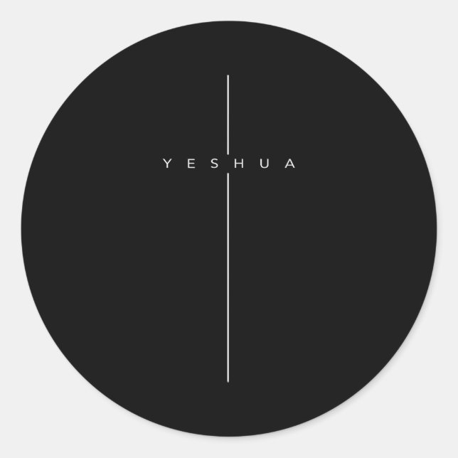 Yeshua Cross Christian Jesus Bible Verse  Classic Round Sticker (Front)