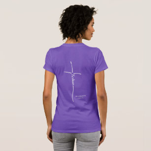 Yeshua Cross Messianic Believer Hebrew Purple T-Shirt