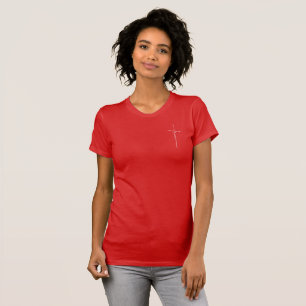 Yeshua Cross Messianic Believer Hebrew Red T-Shirt