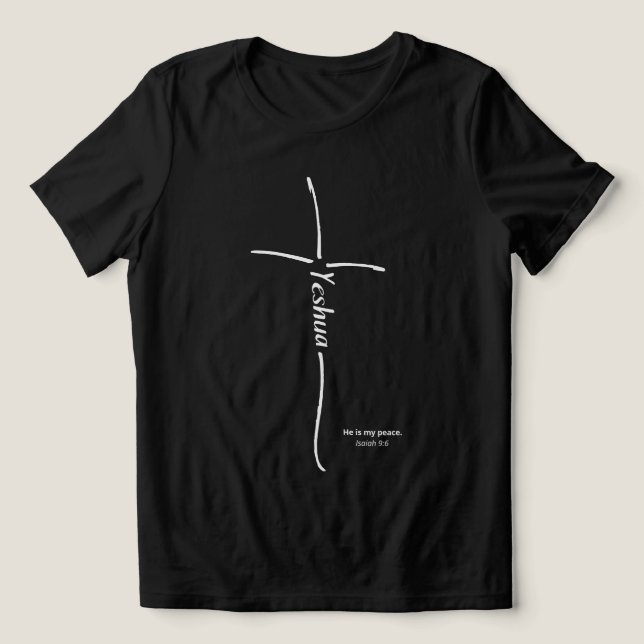 Yeshua Cross Messianic Believer Hebrew Torah Tri-Blend Shirt (Design Front)