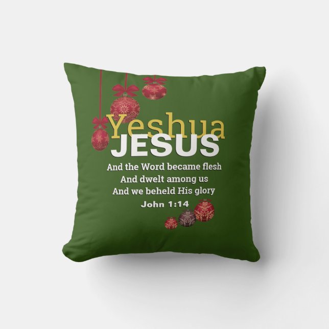 YESHUA JESUS Christian Christmas Throw Pillow (Front)