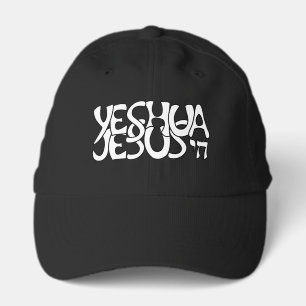 Yeshua Jesus White on Black Performance Cap