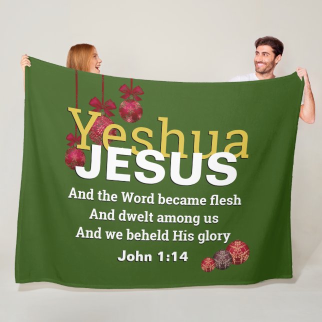 YESHUA JESUS WORD BECAME FLESH Christmas Christian Fleece Blanket (In Situ)