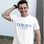 Yeshua, King of Kings t-shirt<br><div class="desc">Christian t-shirt with Yeshua,  King of Kings. Typography  is in mixed calligraphy & minimalist typography. This trendy,  modern faith design is the perfect gift and fashion statement. #christian #religion #scripture #faith #bible #yeshua #Jesus</div>