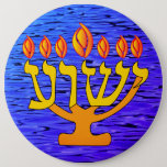 Yeshua Menorah Button<br><div class="desc">This Yeshua Menorah Button was created for those who do not like to wear necklaces.  It can be pinned to a hat,  shirt of vest.  Makes a great conversation piece for those who like to share their faith with others.</div>