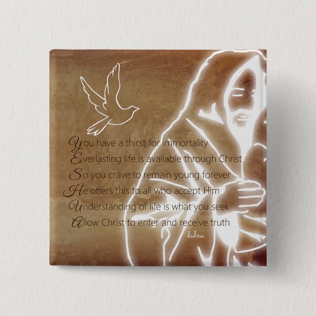 YESHUA Messiah Jesus Christ Christian Poem Button (Front)