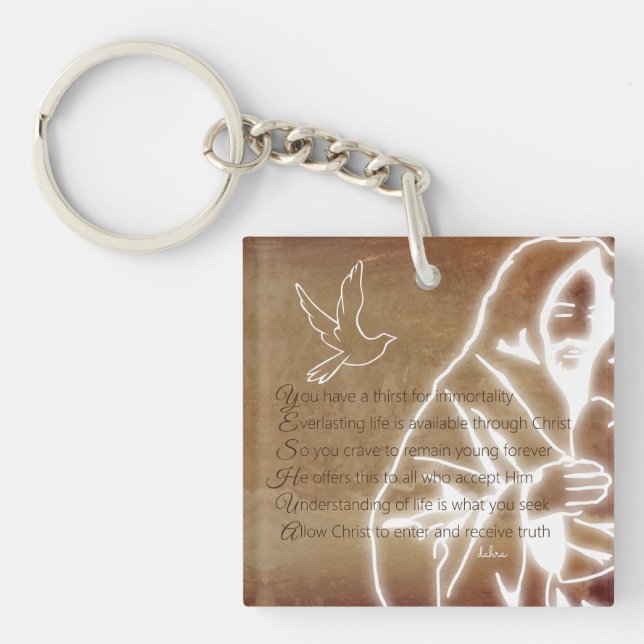 YESHUA Messiah Jesus Christ Christian Poem Keychain (Front)
