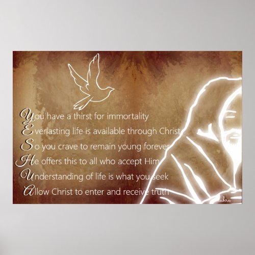 YESHUA Messiah Jesus Christ Christian Poem Poster