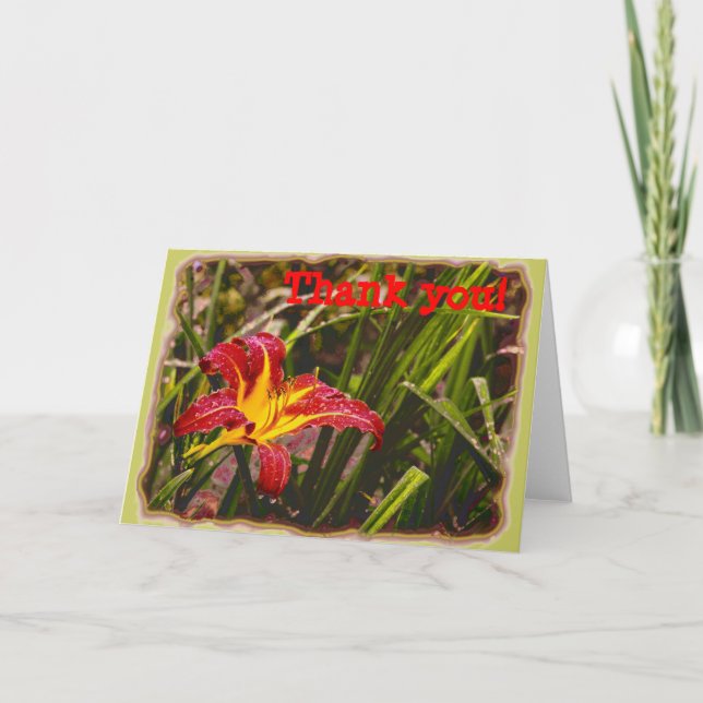 Yesterday Lily After The Rain Thank You Card (Front)