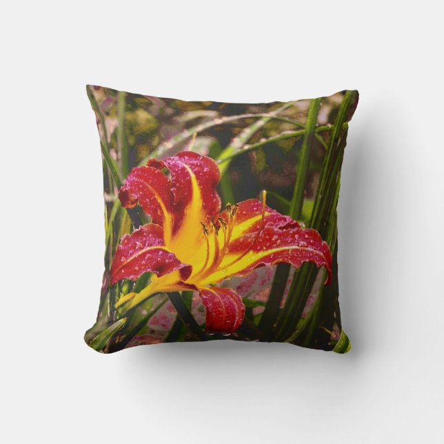 Yesterday Lily After The Rain Throw Pillow (Front)