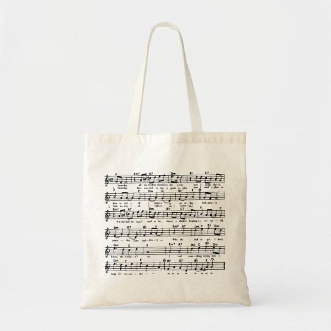 YESTERDAY SHEET MUSIC score Tote Bag (Front)