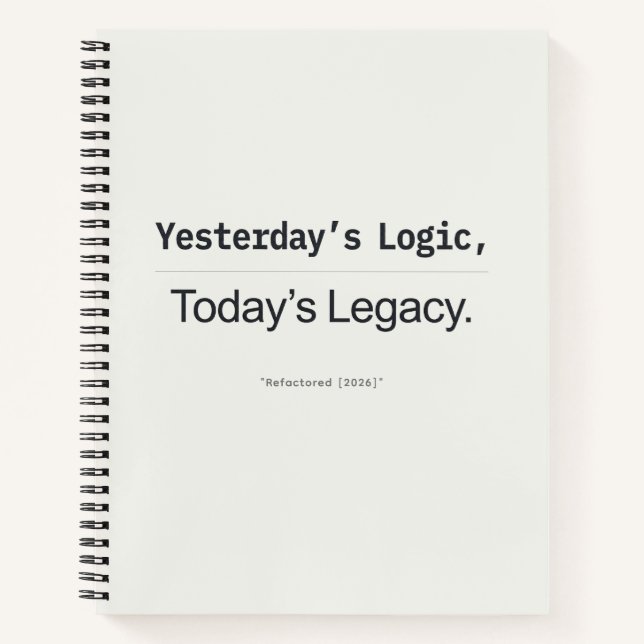 Yesterday's Logic Today's Legacy Developer Quote Notebook (Front)
