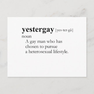 Yestergay (definition) postcard