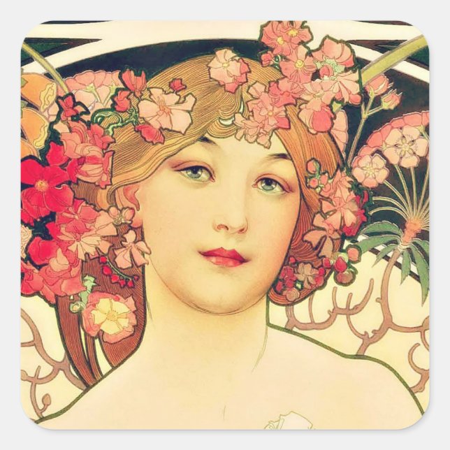 Yesteryear's Beauty Square Sticker (Front)