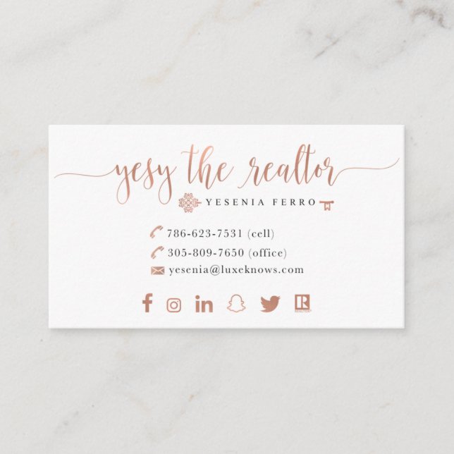 Yesy the Realtor Business Cards (Front)