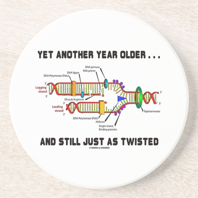 Yet Another Year Older Still Just As Twisted DNA Drink Coaster (Front)