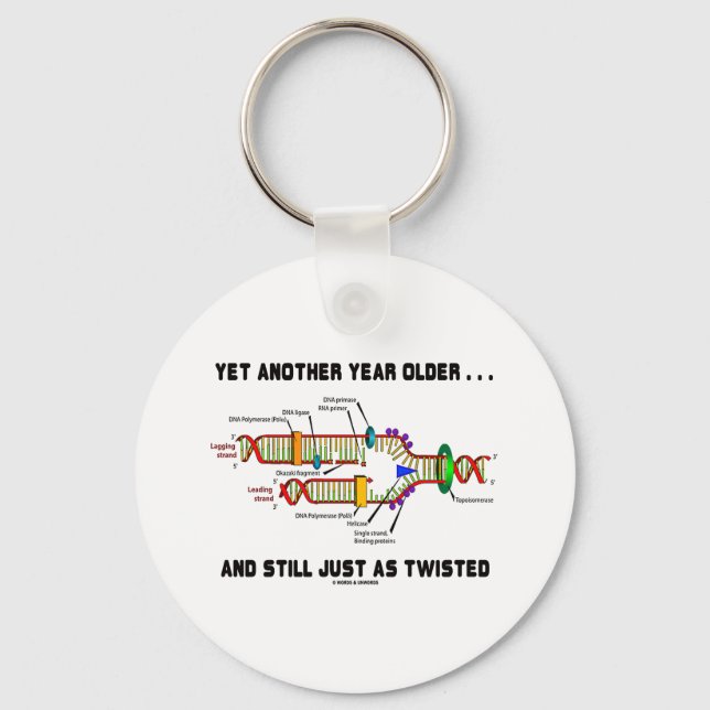Yet Another Year Older Still Just As Twisted DNA Keychain (Front)
