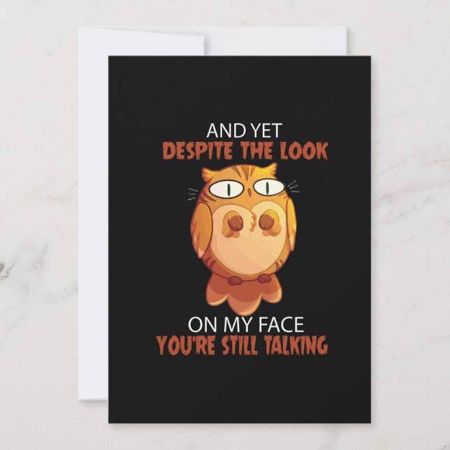 Yet Despite The Look On My Face You're Still Talk (Front)