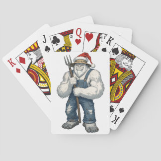 Yeti Abominable Snowman Farmer Funny Holiday Farm Poker Cards