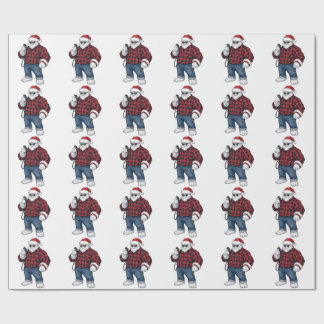 Yeti Abominable Snowman Truck Driver Trucker Funny Wrapping Paper
