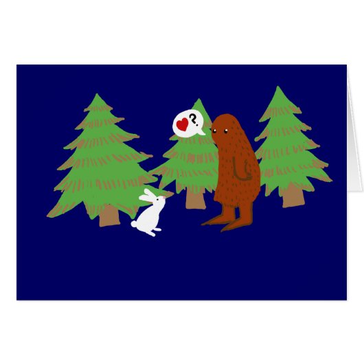 Yeti and Bunny Discuss Love Cards (Front Horizontal)