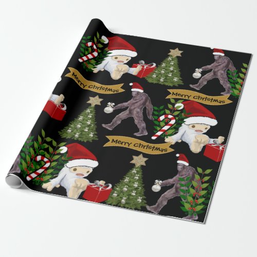 Yeti  Bigfoot Christmas Wrapping Paper