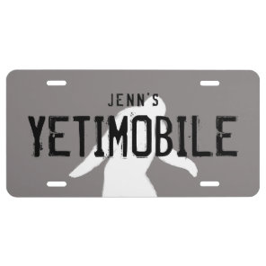 Yeti Bigfoot Silhouette YETIMOBILE Custom Text License Plate