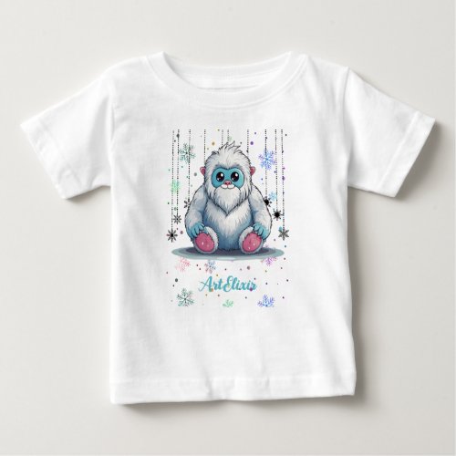 Yeti Festive Kawaii Cute Print  Baby T_Shirt