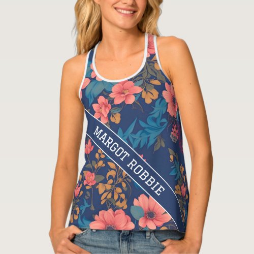 Yeti Floral Colorful Personalized Pattern Tank Top