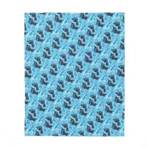 Yeti Foot Print Magnetic Card Fleece Blanket