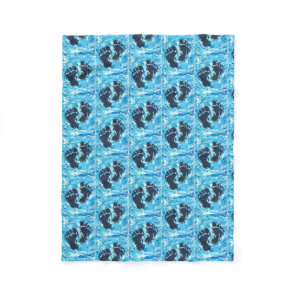 Yeti Foot Print Magnetic Card Fleece Blanket