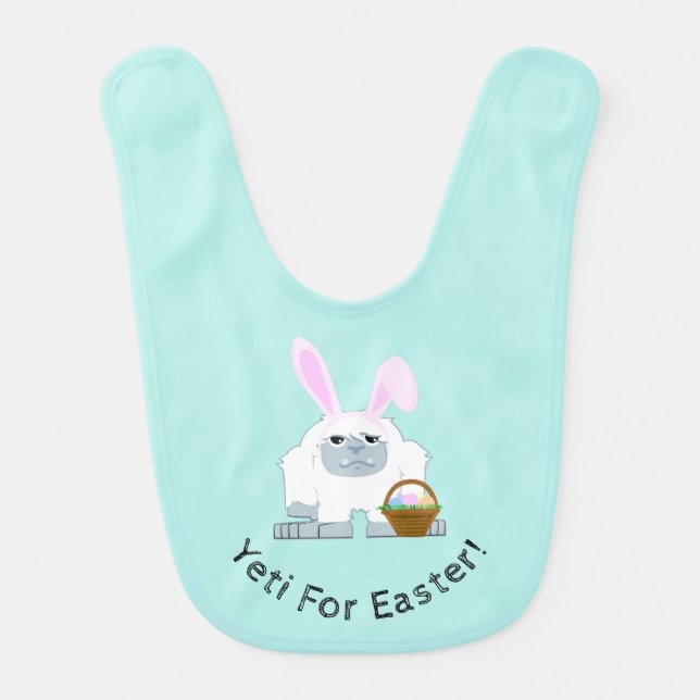 Yeti For Easter Cute Easter Yeti Baby Bib (Front)