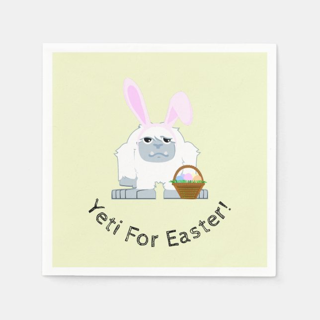 Yeti For Easter Cute Easter Yeti Napkins (Front)