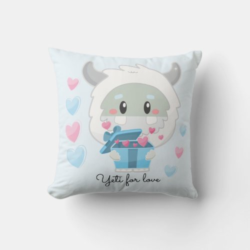 Yeti for Love Abominable Snowman Nursery Throw Pillow