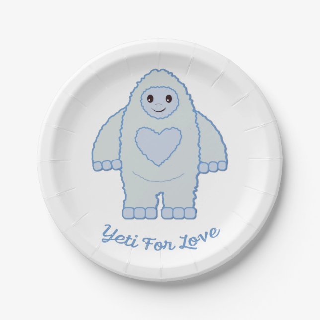 Yeti for Love Paper Plates (Front)