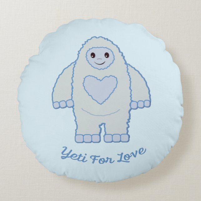 Yeti for Love  Round Pillow (Front)