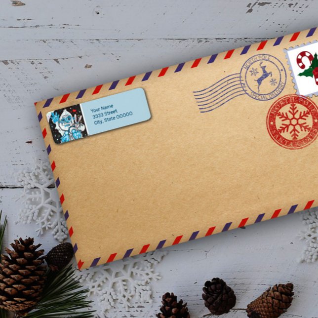 Yeti Holiday Hugs Label (Holiday Hugs Yeti Address Labels! Personalize Your Own!)