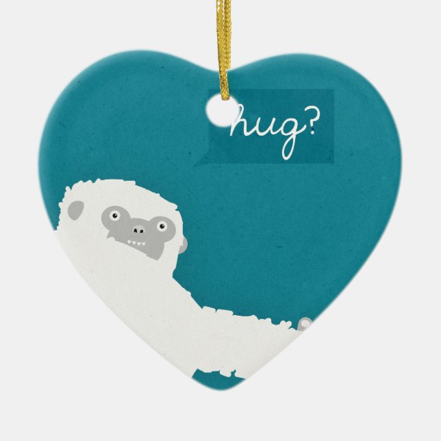 Yeti Hug Ceramic Ornament (Front)