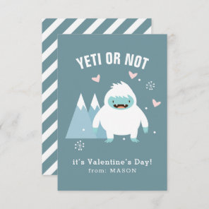 "Yeti or Not" Classroom Valentine Note Card