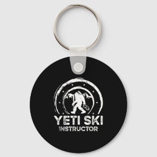 Yeti Ski Instructor Sasquatch For A Women Skier Fu Keychain